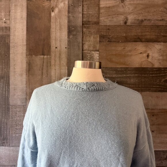 Cherry AKA blue knit mock neck sweater medium pastel feminine floral coastal - Picture 2 of 11